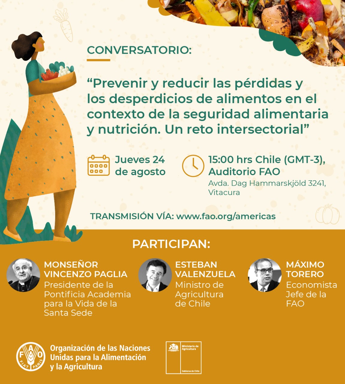 FAO_ Flyer - Conversatorio prevenir y reducir las perdidas y los desperdicios de alimentos en el contexto de la Seguridad Alimentaria y Nutriconal. Un reto intersectorial