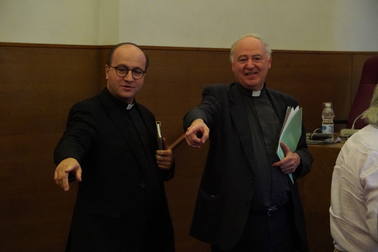 Father Alberto Carrara (L); Msgr. Renzo Pegoraro